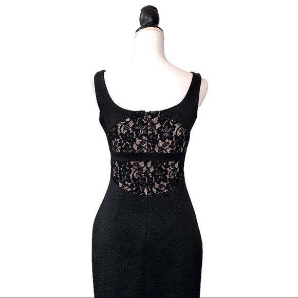 DAVID MEISTER BLACK BODYCON SLEEVELESS EVENING DRESS - Picture 5 of 16